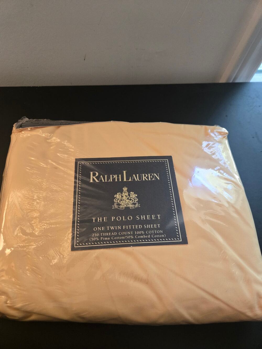 Ralph lauren the polo sheet TWIN fitted sheet pima cotton in buttercup.